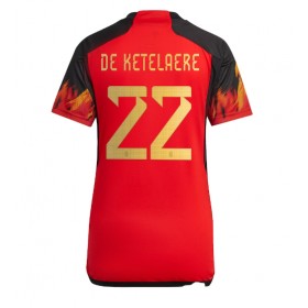 Belgien Charles De Ketelaere #22 Hemmakläder Dam VM 2022 Kortärmad